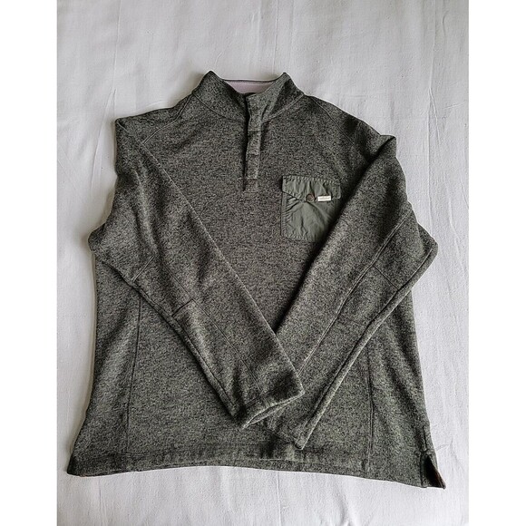 Woolrich Other - Woolrich Mens L Pullover Green Black Snap Pocket Logo Casual Dad Outdoor Hiking